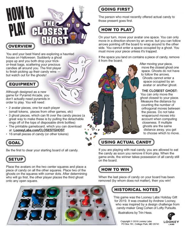 The Closest Ghost Rulesheet Looney Labs